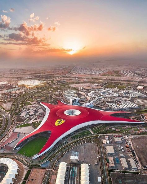 473 Me gusta, 5 comentarios - Discovery Of Engineer (@discovery_of_engineer) en Instagram: "Ferrari head office" Ferrari World Abu Dhabi, Abu Dhabi Travel, الإمارات العربية المتحدة, Ferrari World, Dubai City, Dubai Travel, Sunset Views, Arab Emirates, United Arab Emirates