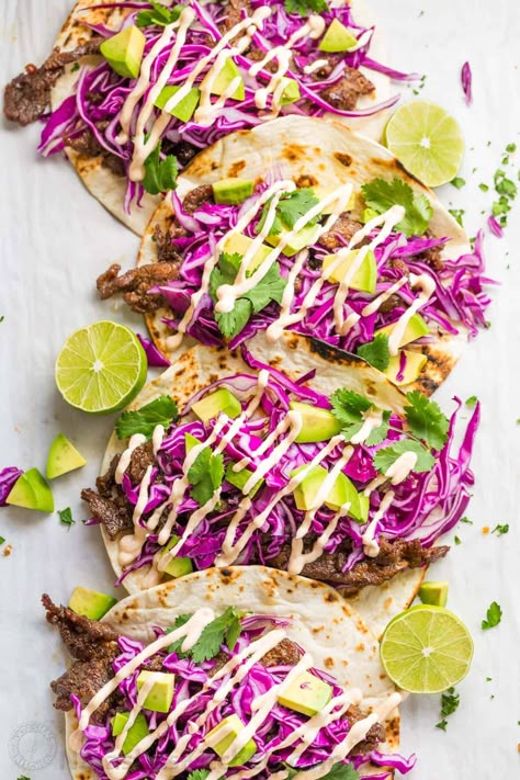 Korean Beef Tacos (Bulgogi) Recipe Bulgogi Tacos, Korean Beef Tacos, Korean Tacos, Tacos Mexicanos, Bulgogi Recipe, Sauteed Cabbage, Taco Ingredients, Beef Tacos, Bulgogi Beef