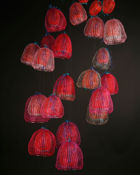 Crochet Sea Creatures, Sea Jellies, Wire Crochet, Textile Fiber Art, Art Textile, American Crafts, Soft Sculpture, Crochet Art, Wire Art