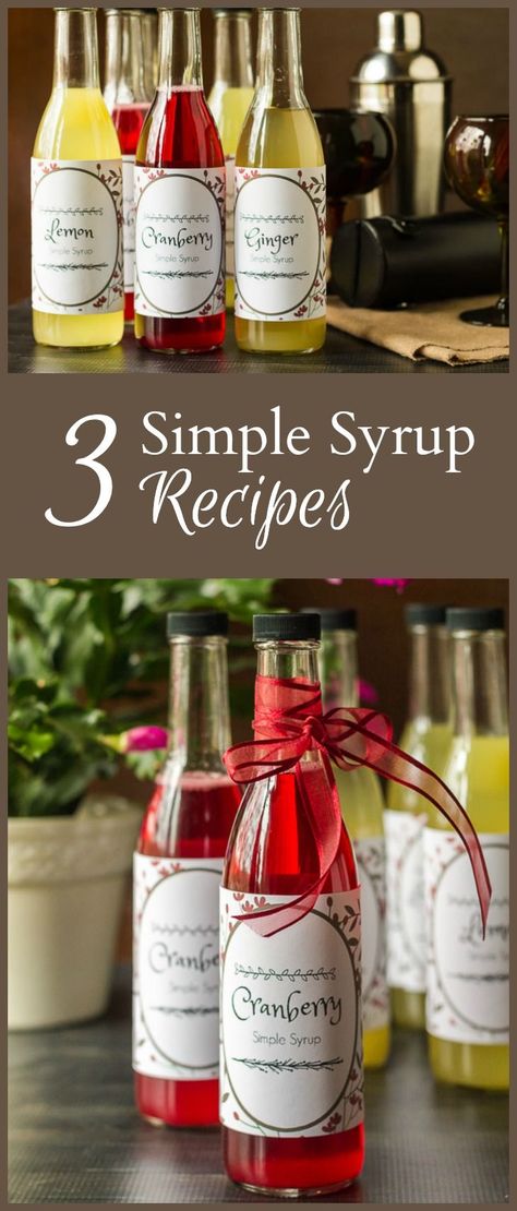 Simple syrup recipes are easy to create and make a wonderful gift for anytime of year. Perfect for cocktails or natural flavored sodas, toppings for dessert and more. #Cocktail #homemade #drinkrecipe Simple Syrup Gift Ideas, Recipe For Pancakes, Torani Recipes, Homemade Syrups, Cranberry Syrup, Cranberry Simple Syrup, Bartending Tips, Coffee Syrups, Simple Syrups