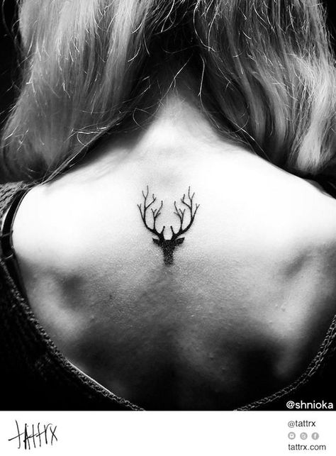 lenuvole: “ Martynas Šnioka Tattoo - Tiny Deer Silhouette #tattoo #ink ” Stag Tattoo, Tato Henna, Deer Tattoo, Tattoo Zeichnungen, Tattoo Designs For Girls, Head Tattoos, Small Tattoo Designs, Tattoo Life, Elegant Tattoos