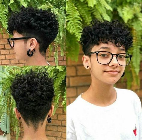 Curly Pixie Haircut Black Women Natural Hair Short Cuts, Shaved Curly Hair, Pixie Hairstyles Short, Undercut Curly Hair, Funny Hair, Curly Undercut, Curly Pixie Hairstyles, Curly Pixie Haircuts, Men Haircut Curly Hair