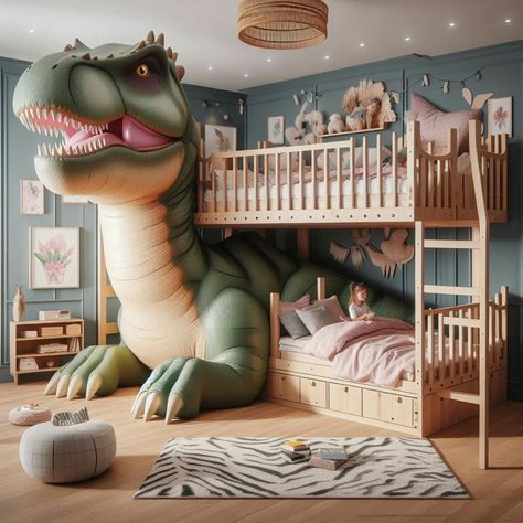 Dinosaur Bed, Unusual Beds, Dinosaur Bedding, Dinosaur Room Decor, Dinosaur Room, Dreams Beds, Creative Kids, Kids Bedroom, Bedroom Interior