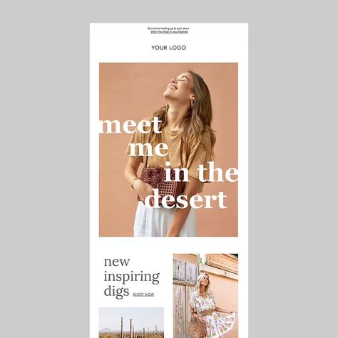 Retail Email Template Desert Vibes Mailchimp Template | Etsy Mailchimp Template, Graphic Design Magazine, Mail Chimp Templates, Email Layout, Newsletter Inspiration, Photoshop Video Tutorials, Email Marketing Design Inspiration, Email Template Design, Email Newsletter Template