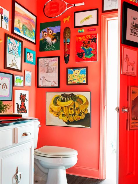 #Bathroom #Pop #Art #Bathroom #PopArtBathroom Wc Decoration, Bold Bathroom, Small Space Bathroom, Diy Bathroom Storage, Bathroom Color Schemes, Bathroom Color, Boys Bathroom, Small Bathroom Storage, Trendy Bathroom