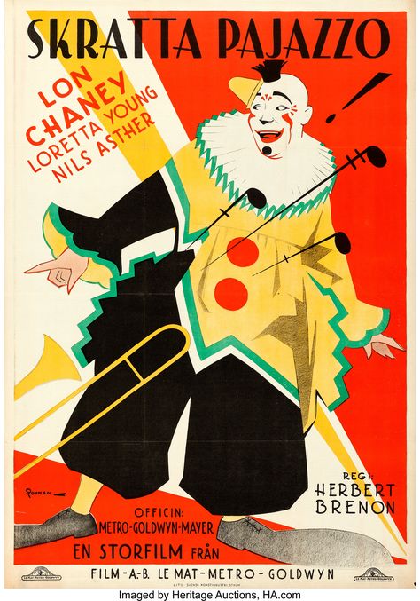 World's Largest Collectibles Auctioneer Circus Graphics, Circus Artwork, Lon Chaney, Loretta Young, Circus Poster, Circus Clown, A Clown, Vintage Circus, Silent Film