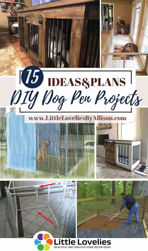 Being that your dog is your best friend, you really need to consider building a pen for him or her. In this article, I have compiled a list of 15 DIY dog pen projects made by creative folks, you can easily DIY anyone you like with the right materials and skill set. The dog pen’s listed below come in various sizes, it doesn't matter if you have a huge mastiff or small chihuahua, you will find the perfect pen for him #DogPen Indoor Dog Pen Ideas Diy, Dog Pen Ideas Outdoor Diy, Diy Play Pen Dogs, Furniture Dog Pen, Diy Outdoor Puppy Pen, Diy Dog Pen Indoor Cheap, Diy Puppy Pen, Diy Dog Pen Indoor, Dog Pen Ideas Indoor