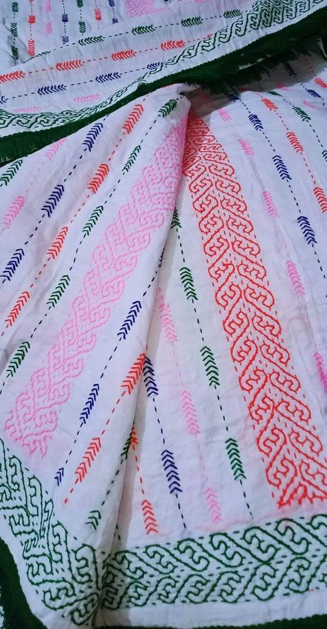 Baby Katha Design, Nakshi Kantha Embroidery Designs, Kantha Embroidery Designs, Nakshi Kantha Embroidery, Nokshi Katha Design, Katha Design, Katha Stitch, Nokshi Katha, Nakshi Katha