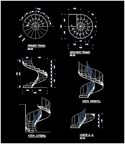 Concrete spiral staircase in AutoCAD | CAD download (90.66 KB) | Bibliocad Stairs Tattoo Design, Gates Tattoo, Stairs Tattoo, Stairs Drawing, Spiral Staircase Plan, سلالم حلزونية, Staircase Drawing, How To Draw Stairs, Spiral Stairs Design