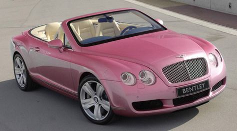 Pink Bentley Convertible Bentley Gt Continental, Pink Bentley, Bentley Convertible, Luxury Cars Bentley, Bentley Continental Gt Speed, Bentley Gt, Purple Car, Luxury Car Interior, Convertible Car