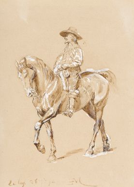 meissonier, jean louis ernest ||| equestrian ||| sotheby's n10009lot9lhj6en Tone Paper Art, Watercolor On Toned Paper, Toned Tan Paper Art Sketches, Drawing Toned Paper, Tan Toned Paper Drawing, Drawings On Toned Paper, Colored Pencil On Toned Paper, Toned Paper Drawing Colored Pencils, Toned Tan Paper Drawing