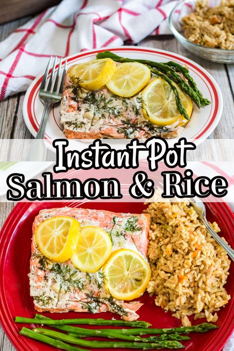 Salmon And Rice Recipes, Instant Pot Salmon, Salmon Foil Packets, Frozen Tilapia, Rice Instant Pot, Instant Pot Air Fryer Recipes, Flavorful Rice, Rice And Vegetables, Salmon Rice