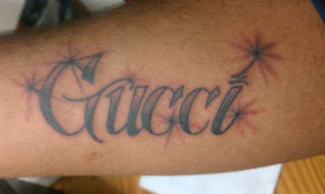 GUCCi Tattoo Gucci Tattoo, Small Tattoos For Guys, Tattoo Stencils, Fish Tattoos, Jesus Fish Tattoo, Small Tattoos, Tattoos For Guys, Tattoo Quotes, Gucci