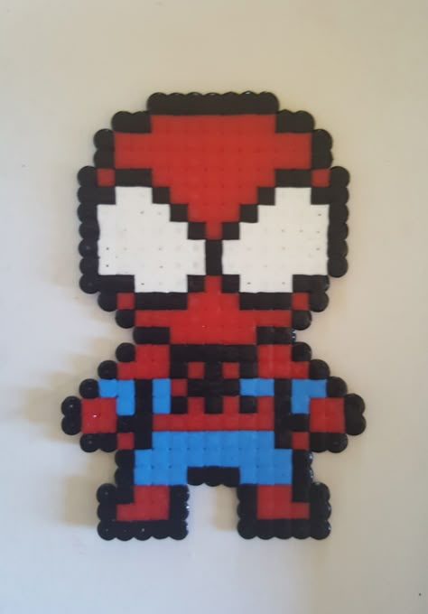 Spider Man Melty Beads, Spider Perler Bead Patterns, Iron Beads Spiderman, Spider Man Pearler Beads, Ikea Beads Ideas, Ikea Pyssla Ideas, Spider Man Perler Beads, Ironing Beads Ideas, Ikea Pyssla