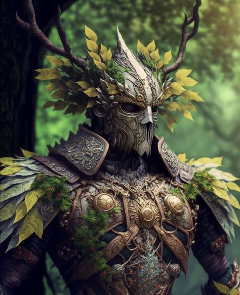 Forest Knight, Nature Elf, Wallpaper Fantasy, Green Knight, Spiritual Artwork, Fantasy Forest, Knight Art, Dungeons And Dragons Characters, Dungeons And Dragons Homebrew