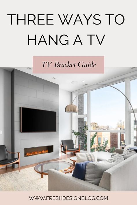 Discover three perfect ways to hang a wall mounted TV in your home Tv On Wall, Hanging Tv On Wall, Hanging Tv, Living/dining Room, Blogger Inspiration, Chimney Breast, Tv Bracket, Wall Mounted Tv, Mounted Tv