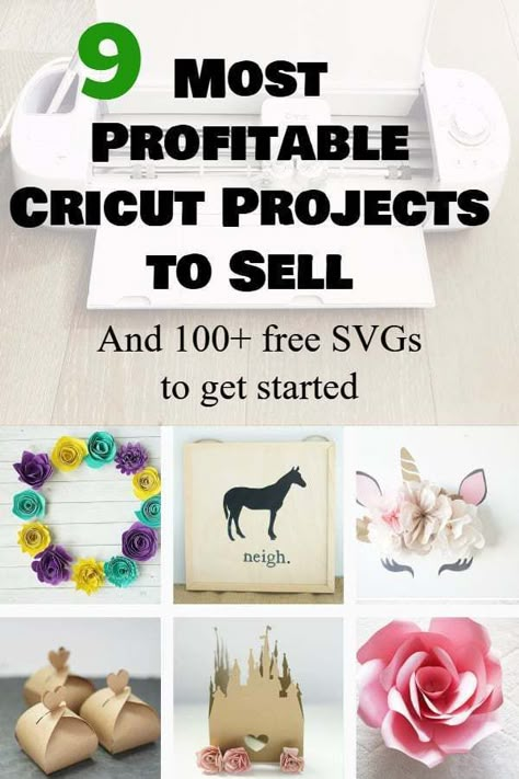 9 Most Profitable Cricut Projects to Sell - Beginners projects with free SVGs, ideas and inspiration to start your own Cricut Business Business Ideas With Cricut, Cricut Paper Projects To Sell, Cricut Projects Paper Craft Ideas, Cricut Art Projects, Cricut Paper Crafts To Sell, Cricket Projects To Sell, Circuit Projects Ideas To Sell, Circuit Crafts To Sell, Cricut Project Ideas Inspiration