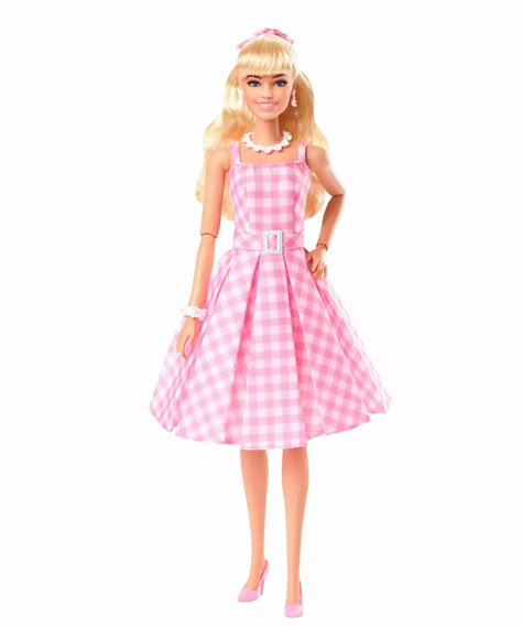 Barbie Land, Barbie The Movie, Pink Gingham Dress, Have The Best Day, Dress Barbie Doll, Barbie Collector Dolls, Plum Dress, Barbie Movie, Daisy Necklace