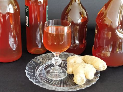 Homemade Ginger Wine | Delicious Homemade Ginger Wine - Celebration In My Kitchen | Goan Food Recipes, Goan Recipes Ginger Wine Recipe, Ginger Wine, Wine Celebration, Food Grade Buckets, Goan Food, Wine Yeast, Homemade Alcohol, Homemade Liquor, Spiced Wine