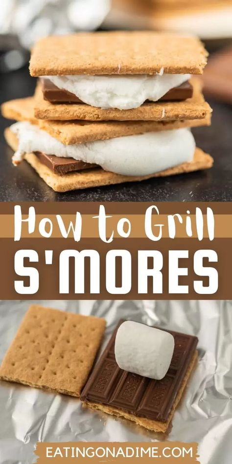 Grilled Smores, Camping Dessert Recipes, Easy Grill, Camping Smores, Easy Smores, Smores Dessert, Grilled Desserts, Smore Recipes, Easy Grilling