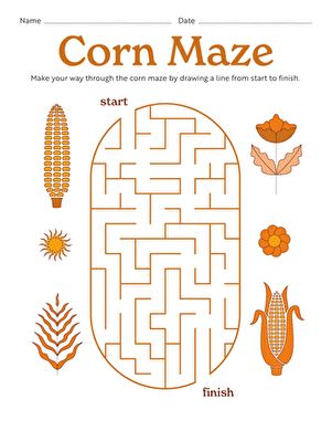 Corn Maze Drawing, Dani Kruha, Corn Ideas, Grandkid Crafts, Hay Maze, Maze Drawing, Autumn Puzzle, Fall Worksheets, Maze Worksheet