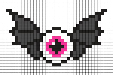 Eye Perler Bead Patterns, Monster High Pixel Art Grid, Perler Bead Patterns Kandi, Goth Pixel Art Grid, Gothic Perler Bead Patterns, Emo Perler Bead Patterns, Goth Perler Bead Patterns, Emo Pixel Art, Y2k Pixel Art