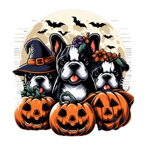 Boston Terrier Puppies Boston Terrier Sublimation, Boston Terrier Halloween, Boston Terrier Puppies, Boston Terrier Art, Witch Hats, Boston Terrier Love, Boston Terrier Puppy, Terrier Puppies, Halloween Treat