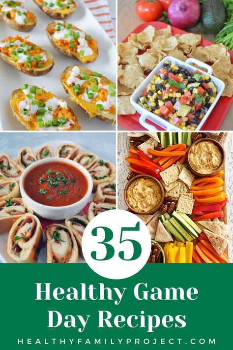 The Big Game is near! Whether you’re cheering on your favorite team or only watching for the great commercials, score some major points by putting out a winning spread! We gathered 35 healthy game day dips, appetizers, small bites and main dishes to help you out. Healthier Game Day Food, Game Day Appetizers Healthy, Healthy Game Night Snacks, Healthy Game Day Appetizers, Healthy Gameday Recipes, Healthy Game Day Food, Healthy Game Day Snacks, Game Day Dips, Healthy Football