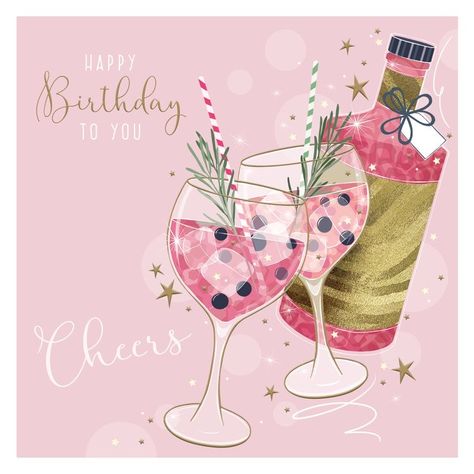 Happy Birthday Mujer, Cheers Happy Birthday, Happy Birthday Drinks, Wine Cheers, Happy Birthday Grandma, Birthday Wishes Greetings, Birthday Greetings Friend, Happy Birthday Art, Happy Birthday Greetings Friends