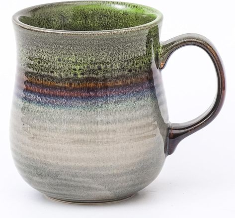 Amazon.com: HYTYSKAR 21 oz Large Ceramic Coffee Mugs, Pottery Mug Handmade, Ceramic Tea Cups with Handle for Office and Home, Dishwasher and Microwave Safe (Green) : Home & Kitchen Coffee Mugs Pottery, Mugs Pottery, Safe Green, Ceramic Tea Cups, Ceramic Tea Cup, Mug Handmade, Pottery Mug, Ceramic Coffee Mugs, Pottery Mugs