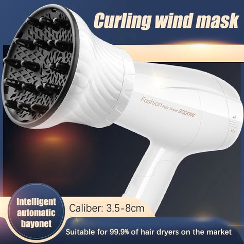 Barbershop Hair Diffuser Adaptable for Blow Dryers with Rotatable Design Curly Hair Large Wind Hood Blow Dryers, Hair Diffuser, Mask Fashion, Blow Dryer, Dryers, Hair Health, Styling Tools, Barber Shop, Hair Dryer