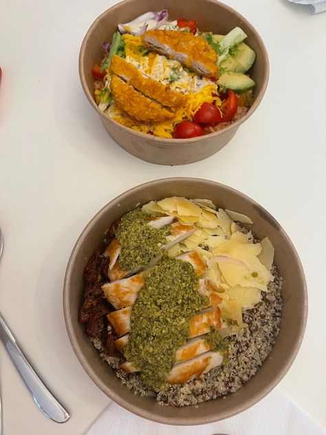 #aesthetic #healthyfood #healthylifestyle #workout #bowls #quinoa Yogurt Bowl, Savory Recipes, Chicken Salad, Savoury Food, Quinoa, Yogurt, Healthy Food, Healthy Lifestyle, Salad