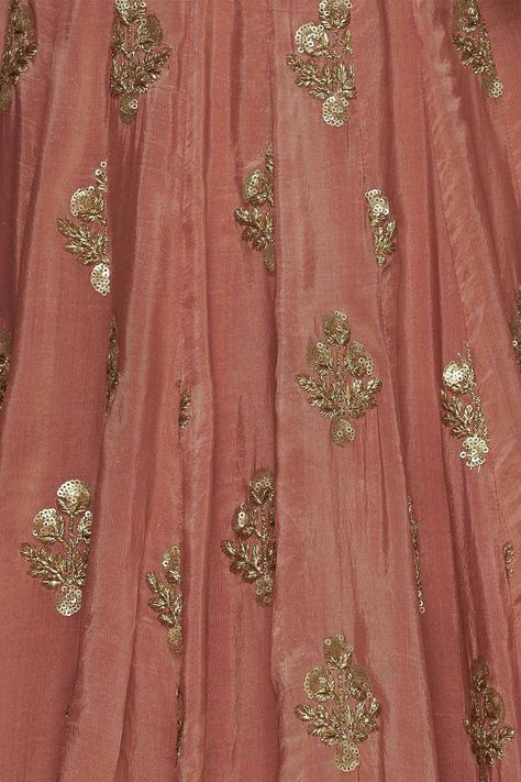 Buy Dabka Dori Pink Uppada Silk Embroidered Lehenga Set Online | Aza Fashions Pink Silk Lehenga, Embroidery Neckline, Latest Model Blouse Designs, Embroidered Motifs, Blouse Back, Embroidered Lehenga, Blouse Models, Designer Party Wear Dresses, Gold Border