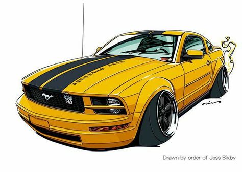 Mustang Cartoon, Mustang Drawing, Piercing Bump, Mustang Art, Mustang Car, Astro Van, Automotive Illustration, Cool Car Drawings, Vintage Muscle Cars