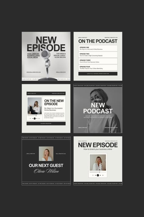 #Podcast_Content_Instagram #Podcast_Marketing_Social_Media #Social_Media_Post_Minimal #Podcast_Post_Ideas Social Media Post Minimal, Podcast Template Design, Podcast Social Media Design, Minimal Social Media Design, Podcast Instagram Post, Canva Layout, Podcast Social Media, Minimalistic Branding, Podcast Template