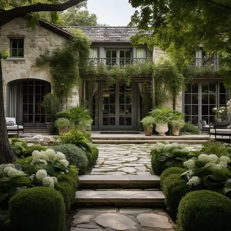 A series of homes with a slight French country influence. Which one is your favorite? 🏡🌳 #architecture #design #inspiration #curbappeal #… | Instagram Italian Garden Design, Country House Exterior, Rustic Italian, Cottage Exterior, Italian Garden, Countryside House, Modern Cottage, French Countryside, French Country House