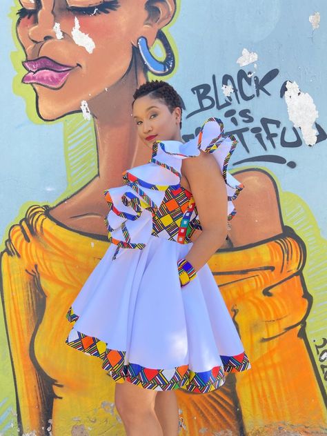 Zulu Inspired Dress, Sesweswe Traditional Dresses, Modern Ndebele Traditional Attire, Ndebele Print Outfits, Ndebele Traditional Attire, Zulu Traditional Attire, African Print Wedding Dress, African Dress Styles, Ankara Styles For Ladies