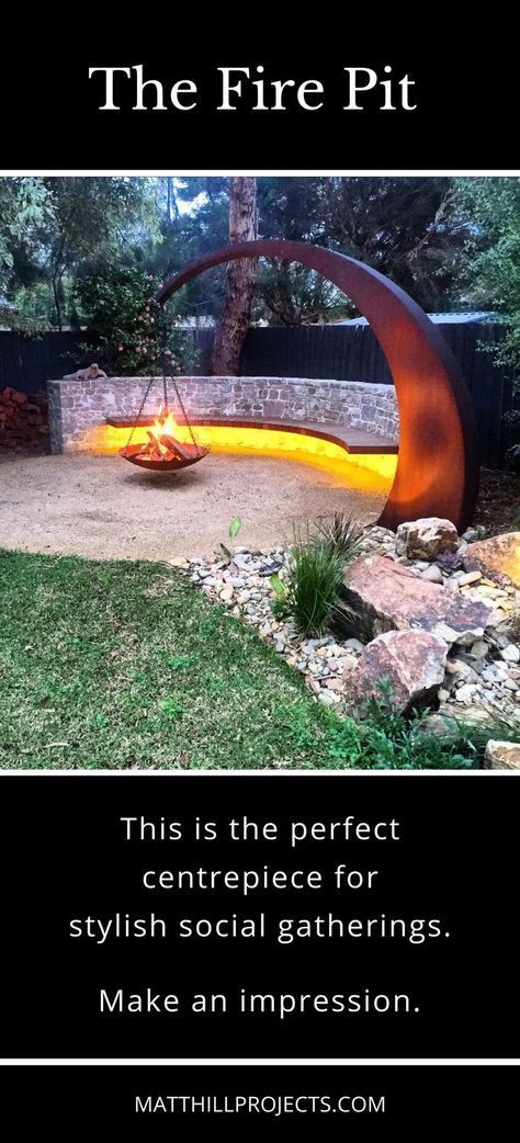 Diy Fire Pit Ideas, Entertaining Garden, Fire Pit Garden, Outside Fire Pits, Grill Outdoor, Fire Pit Landscaping, Metal Fire Pit, Fire Pit Furniture, Garden Inspo