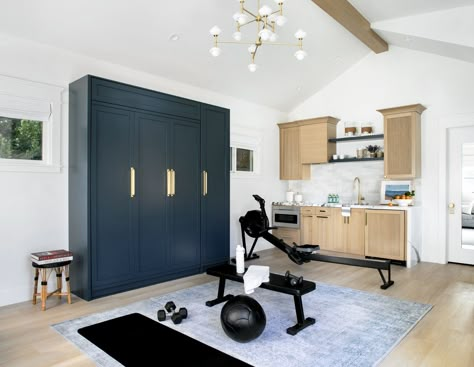 ADU Turned Gym/Guesthouse, Hillsborough, CA — Lauren Evans Interiors Adu Home Gym, Guest House With Gym, Guest House Gym, Murphy Bed Adu, Home Gym And Guest Room Combo, Guest Bedroom Gym Combo, Gym Guest Room Combo, Guest Room Gym Combo, Garage Guest Room