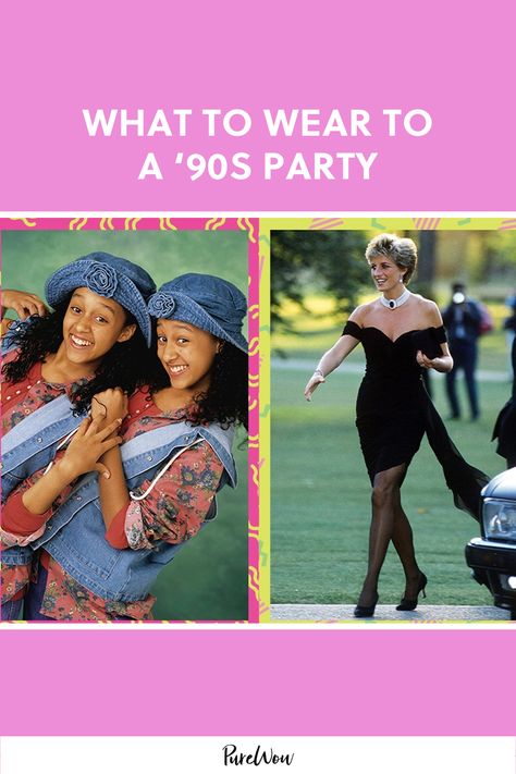 What to Wear to a ‘90s Party - PureWow Britney Spears 90s Outfits, 90 Theme Party Outfit, 90s Theme Party Outfit Women, House Party Movie, Decade Outfits, 90s Dress Up, 90s Outfits Party, Tiny Sunglasses, What To Wear With Leggings