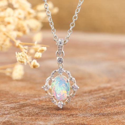 Natural Fire Opal Pendant Necklace, Gemstone Necklace, Gold Necklace, Silver Necklace, October Birthstone, AAA Ethiopian Opal, Vintage Opal - Etsy Opal Necklaces, Opal Jewelry Necklace, Opal Birthstone, Pretty Jewelry Necklaces, Opal Pendant Necklace, Irish Jewelry, Silver Jewelry Necklace, Unusual Jewelry, Necklace Gemstone