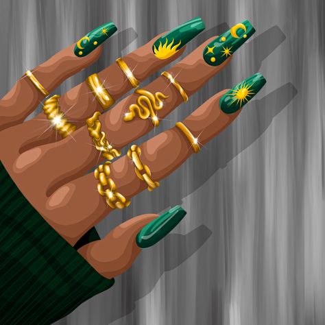 #nails #art #fashion #wallpaper #instagram #aesthetic #nailart #2dart #cartoon #drawing Nails With Rings, Animated Nails, Nails Wallpaper, Wallpaper Instagram, Black Art Painting, Fashion Wallpaper, Instagram Nails, Cartoon Drawing, 2d Art