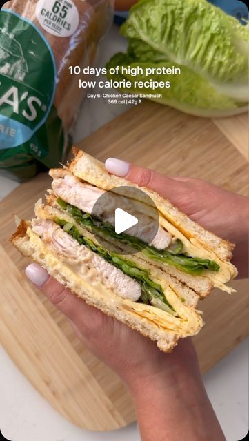 Victoria Minell on Instagram: "CHICKEN CAESAR EGG SANDWICH 🥪 Day 6 of 10 high protein, low calorie recipes. Subscribe at the link in my bio for the full ingredient and measurement break down." High Protein Low Calorie Recipes, Healthy Salt, Lettuce Recipes, Nutritional Food, Sandwich Day, Healthy Low Calorie Meals, Healthy High Protein Meals, Egg Sandwich, High Protein Low Calorie