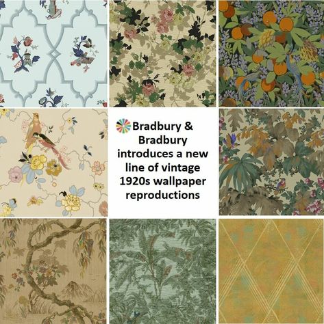 If you have a 1920s-era house and want to play up its original architecture and design aesthetic — chances are it will look even more divine with wallpaper from the era. Good news: Bradbury & Bradbury Art Wallpapers — one of our favorite longtime wallpaper companies — is today introducing a new line of wallpapers … 1910s Aesthetic, Vintage Kitchen Wallpaper, Craftsman Wallpaper, 1940s Wallpaper, 1920s Wallpaper, 1920 House, Historical Wallpaper, 1950s Wallpaper, 1920s Home Decor