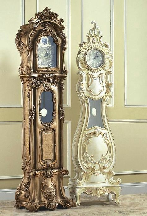 Rococo style grandfather clocks Grand Father Clock, Victorian Clocks, Grand Father, French Rococo, French Victorian, Victorian Furniture, Victorian Decor, Antique Clocks, Grandfather Clock