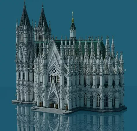 ✣ Classic Cathedral ✣ Minecraft Map Minecraft Mega Build Ideas, Elven Minecraft, Minecraft Cathedral, Gothic Architecture Drawing, City Maps Design, Bangunan Minecraft, Minecraft Modern, Minecraft Castle, Gothic Castle