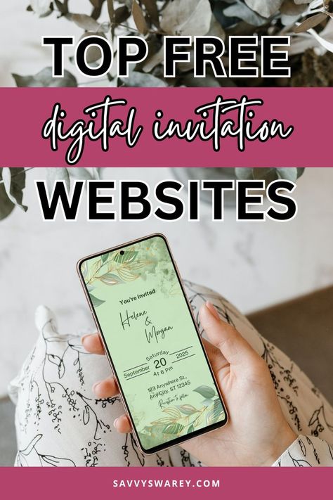 💌 7 Wedding Invitation Websites to Save Time & Stress Less - The Savvy Swaréy Virtual Wedding Invitation Ideas, Invitations Wedding Digital, Wedding Invitation Website, Digital Wedding Invitations Templates, Free Wedding Invitation Templates, Diy Wedding Planning, Free Wedding Invitations, Budget Friendly Wedding, Wedding Invitations Online