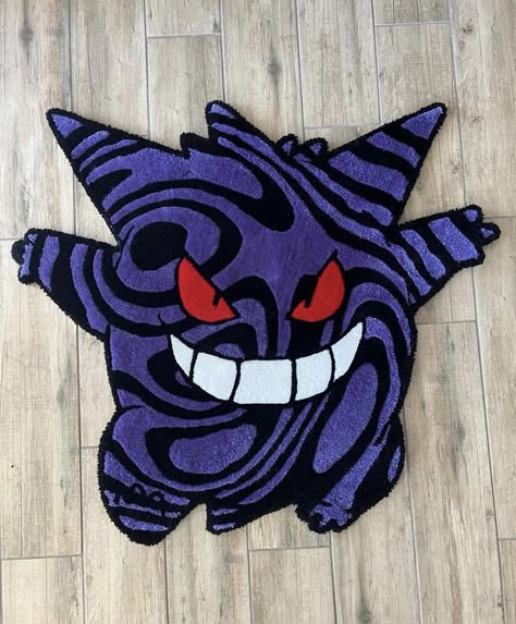 Crazy Rugs, Stitch Rug, Supreme Rug, Tufting Ideas Anime, Gengar Rug, Pokemon Rug Tufting, Dragon Ball Z Tufted Rug, Tufted Rug Cartoon, Tufted Rug Gaming