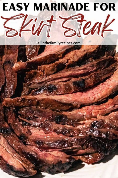 This easy skirt steak recipe is made with soy sauce, spices, oil, and citrus juices. It's the perfect dinner idea and makes your steak juicy and tender! If you don't have skirt steak, this steak marinade can also be used with flank steak. Skirt Steak Dinner Ideas, Skirt Steak Dinner, Steak Cooking Temperature, Skirt Steaks, Skirt Steak Recipe, Truffle Mashed Potatoes, Skirt Steak Marinade, Marinated Skirt Steak, Steak Dinner Recipes