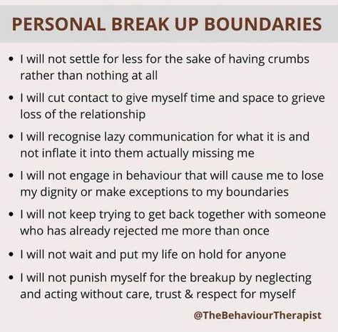 personal break up boundaries Post Break Up, Boundaries Quotes, Personal Boundaries, Relationship Lessons, Relationship Therapy, Relationship Psychology, Healthy Relationship Tips, Healthy Relationship Advice, Visual Statements